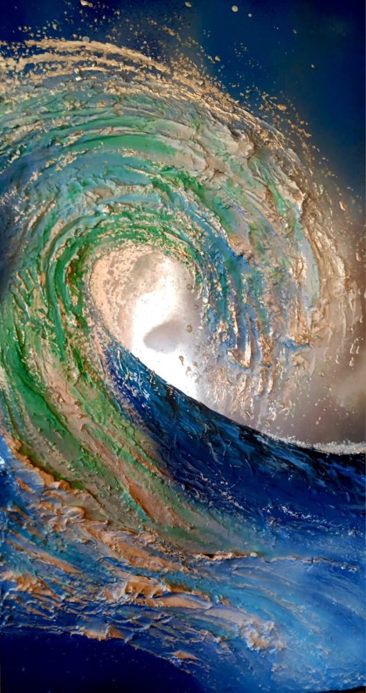 The Curl, textured acrylic on panel